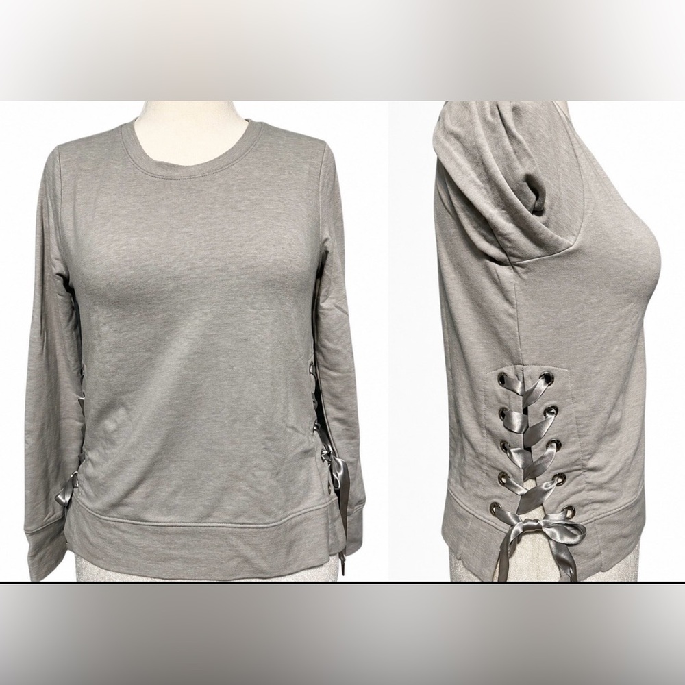 Juicy Couture Gray Lace-Up Women's‎ Top Size XS Leisure Active Travel